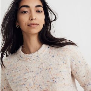 Madewell Hensley Pullover Cropped Sweater in Rainbow Confetti, Large